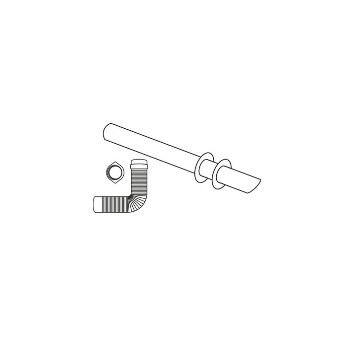 disegno tecnico dello scarico a parete per asciugatrice Rinnai Dry Soft FOT-DH85