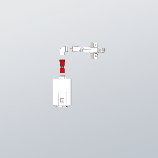 schema semplificato di installazione dello scarico fumi FOT-HX060-A01