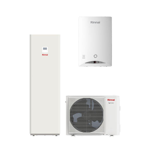 il sistema ibrido certificato Rinnai è composto da pompa di calore splittata e caldaia a condensazione