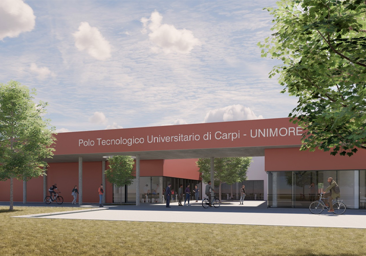 Carpi città universitaria con la facoltà di Ingegneria Sostenibile.
