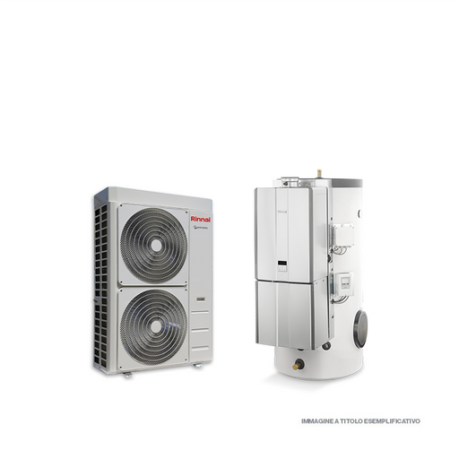 Rinnai Modus Hybrid ACS Demand Duo composto da pompa di calore monoblocco e Demand Duo