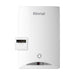 caldaia zen vista frontale con comando remoto wi-fi acceso. 