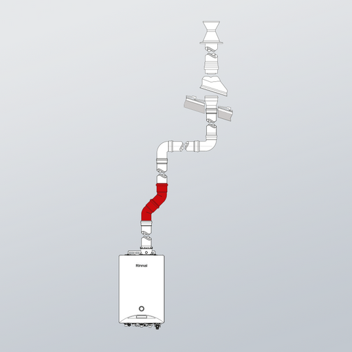 kit 2 curve per scarico fumi caldaie a condensazione Rinnai