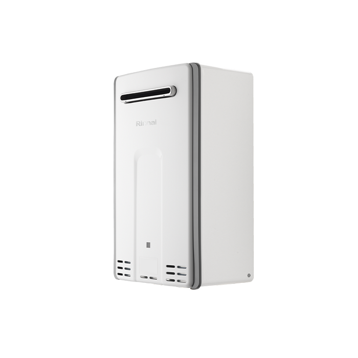 Scaldabagno Rinnai Infinity 28 l/min standard vista laterale bianco per installazione all'esterno