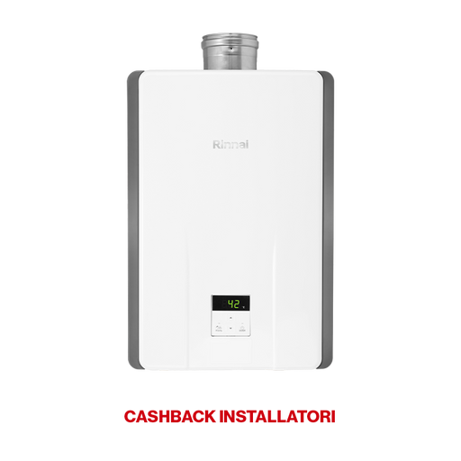 Se sei un installatore partecipa al cashback. Scaldacqua frontale bianco da interno con scarico fumi