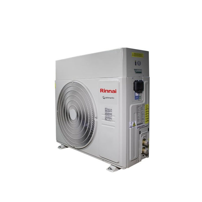vista laterale pompa di calore monoblocco Shimanto mono che mostra gli attacchi
